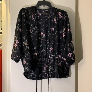 Flower short kimono